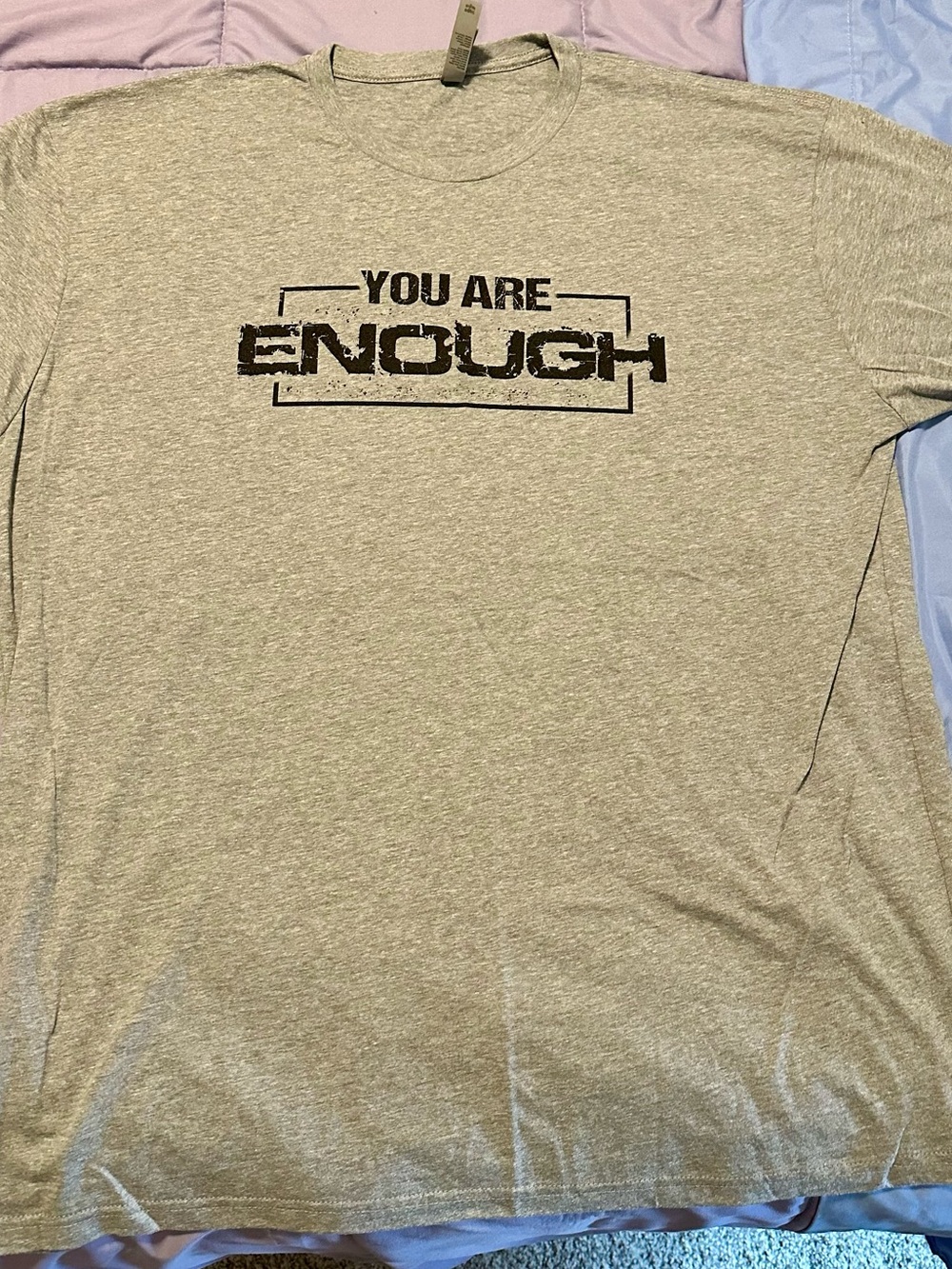 Next Level Apparel Gray "YOU ARE ENOUGH" Graphic Tee